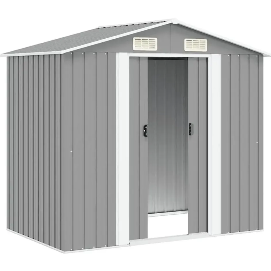 vidaXL - Tuinschuur - Grijs - Staal