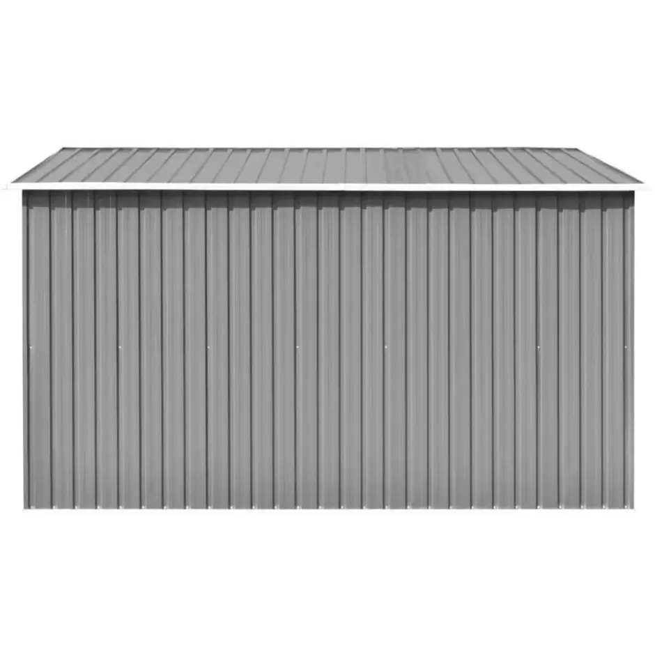 vidaXL - Tuinschuur - Grijs - Staal - 257 x 298 x 178 cm