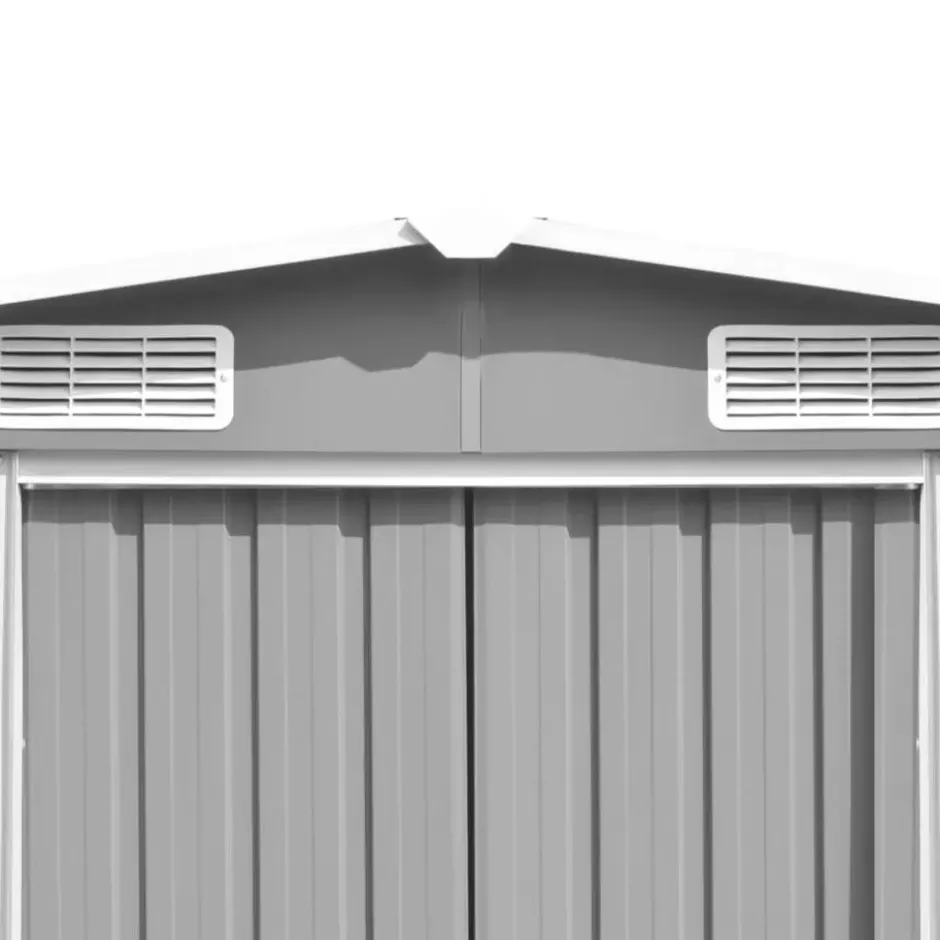 vidaXL - Tuinschuur - Grijs - Staal - 257 x 298 x 178 cm