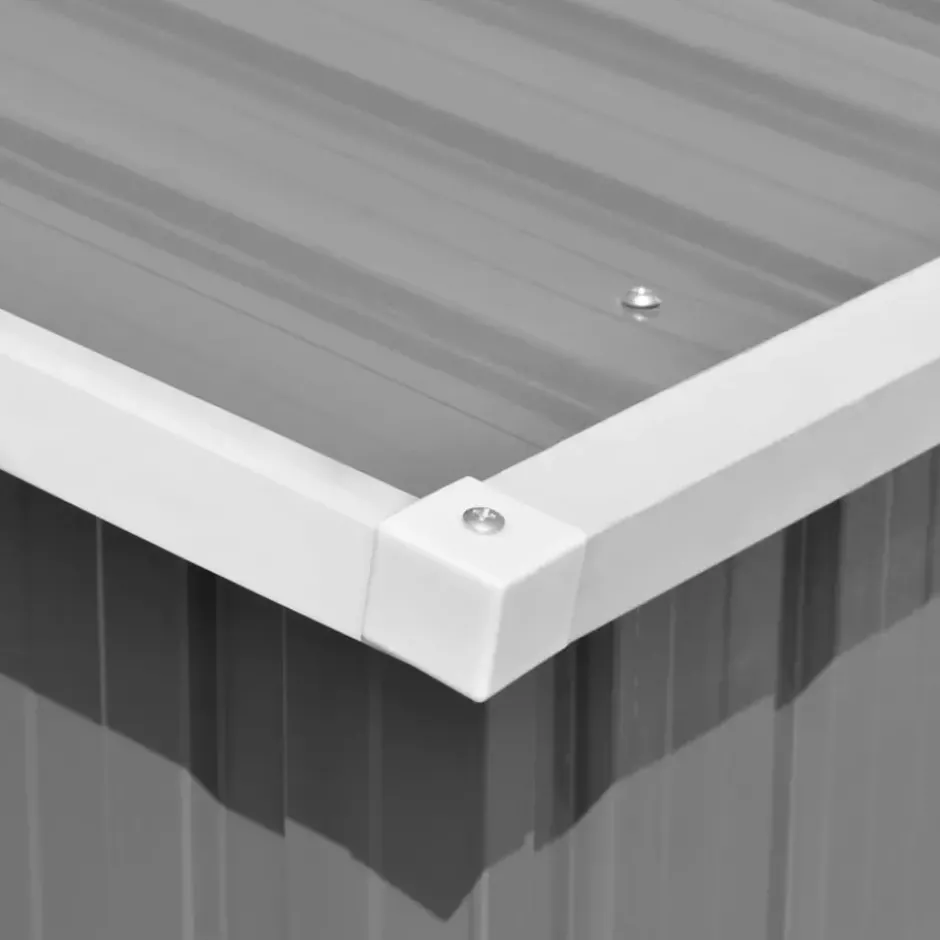vidaXL - Tuinschuur - Grijs - Staal - 257 x 298 x 178 cm