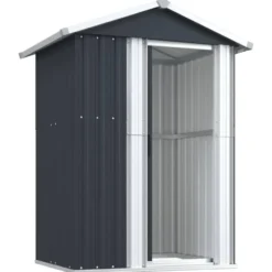 vidaXL - Tuinschuur 126x97,5x177 cm gegalvaniseerd staal antracietkleur