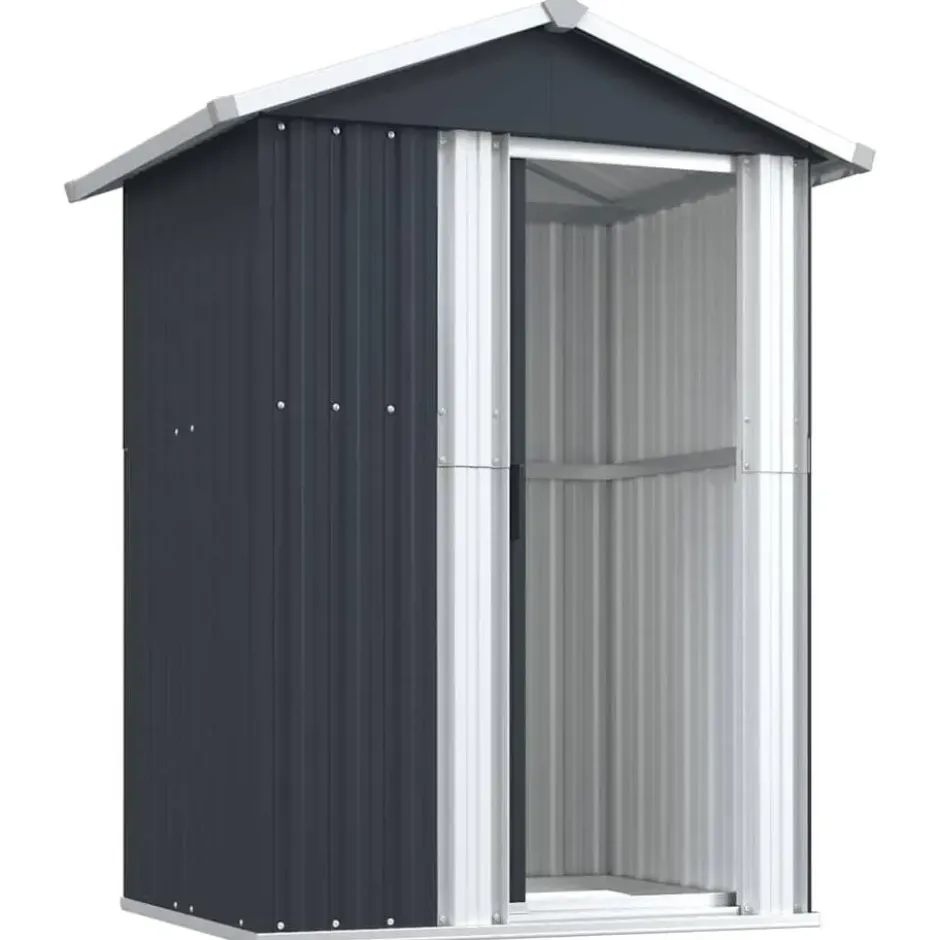 vidaXL - Tuinschuur 126x97,5x177 cm gegalvaniseerd staal antracietkleur