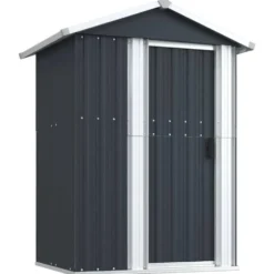 vidaXL - Tuinschuur 126x97,5x177 cm gegalvaniseerd staal antracietkleur