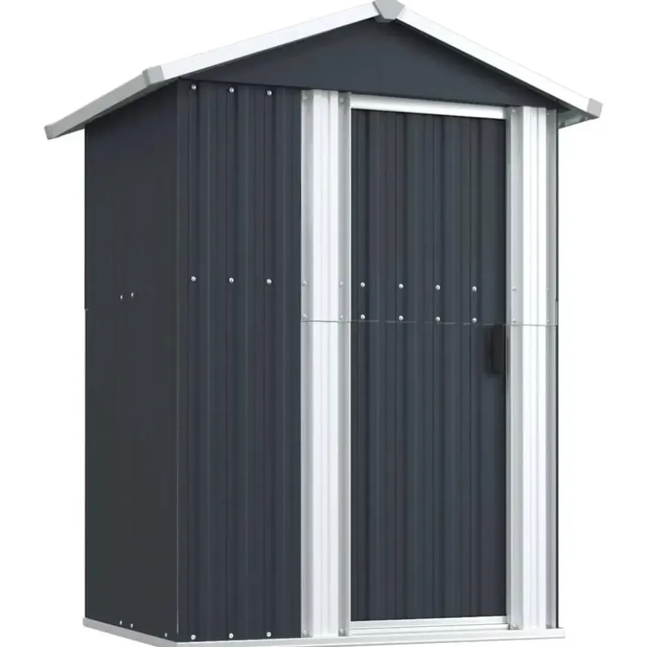 vidaXL - Tuinschuur 126x97,5x177 cm gegalvaniseerd staal antracietkleur