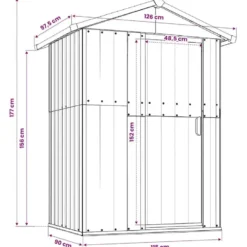 vidaXL - Tuinschuur 126x97,5x177 cm gegalvaniseerd staal antracietkleur