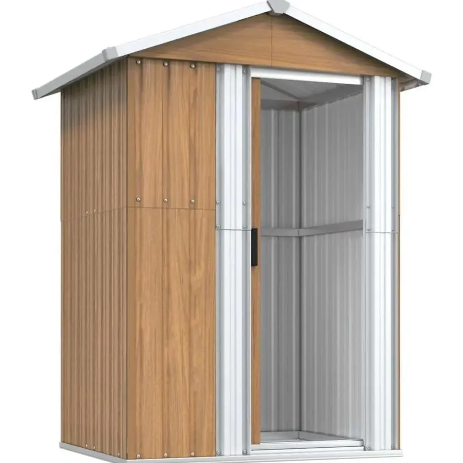 vidaXL - Tuinschuur 126x97,5x177 cm gegalvaniseerd staal Bruin