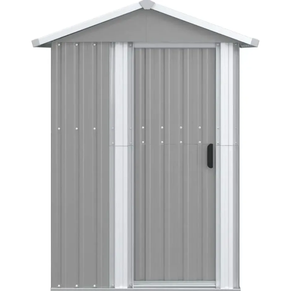 vidaXL - Tuinschuur 126x97,5x177 cm gegalvaniseerd staal grijs tuin schuur