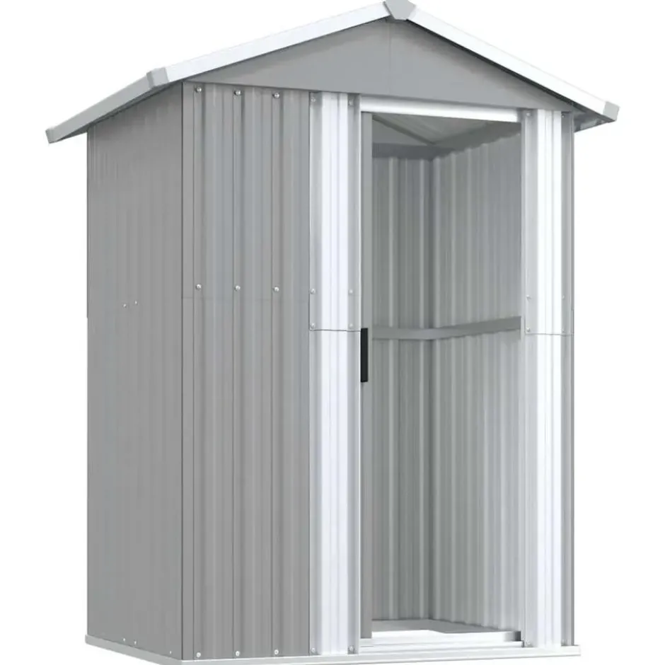 vidaXL - Tuinschuur 126x97,5x177 cm gegalvaniseerd staal grijs tuin schuur