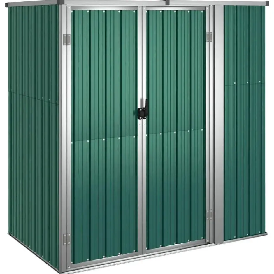 vidaXL - Tuinschuur 161x89x161 cm gegalvaniseerd staal groen gereedschapsschuur