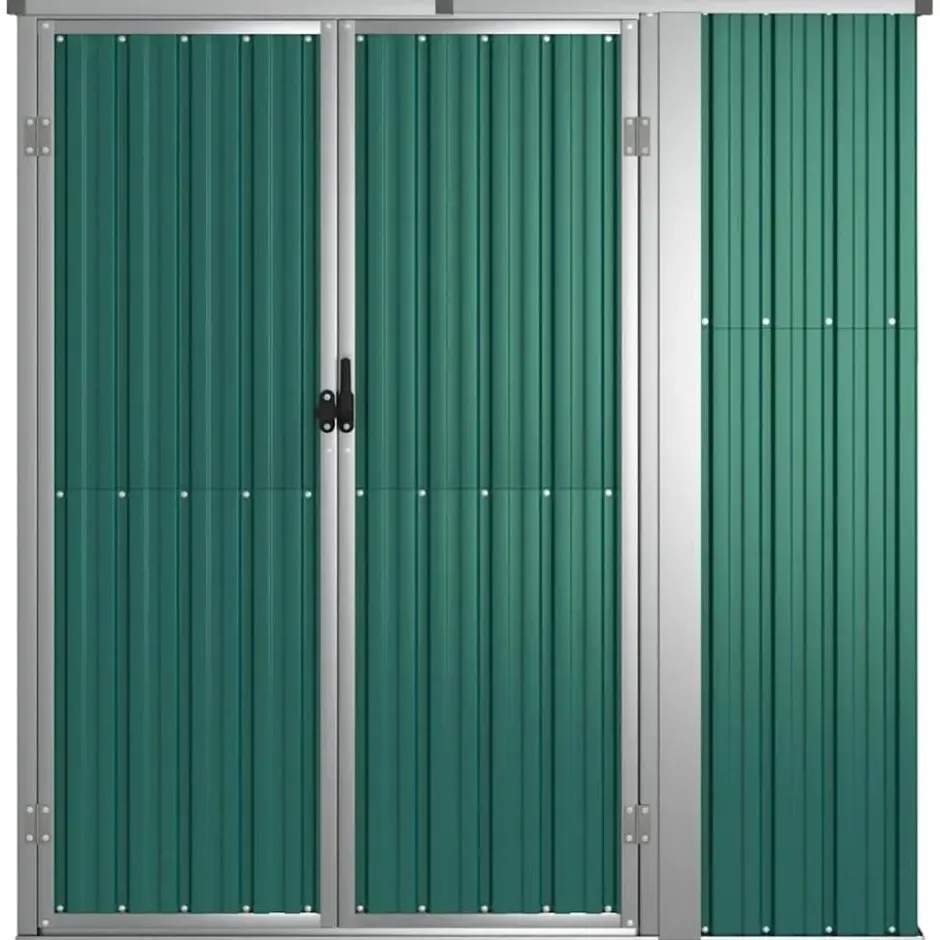 vidaXL - Tuinschuur 161x89x161 cm gegalvaniseerd staal groen gereedschapsschuur
