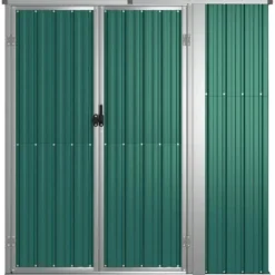 vidaXL - Tuinschuur 161x89x161 cm gegalvaniseerd staal groen gereedschapsschuur