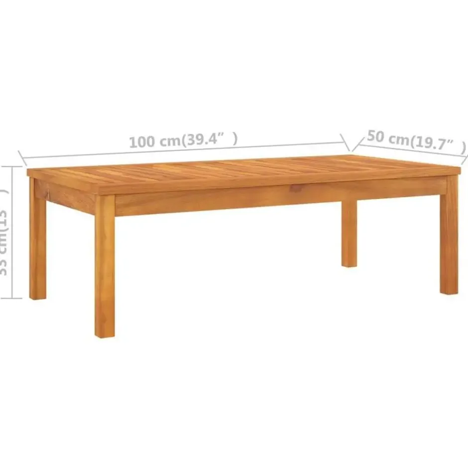 vidaXL - Tuinset - Crème - Acaciahout - 4 stuks - Met kussens