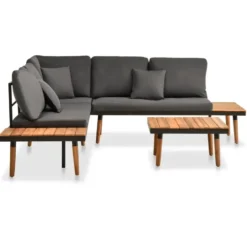 vidaXL - Tuinset - Grijs - Hout