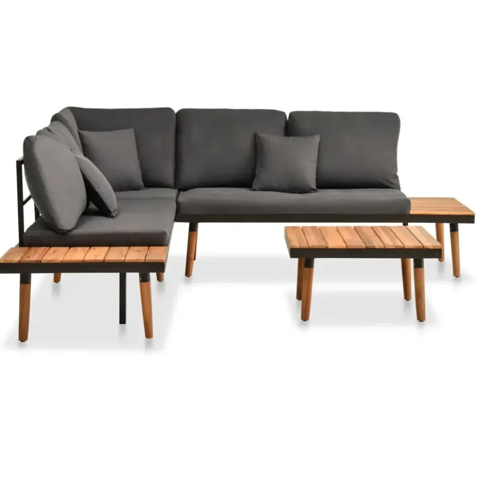 vidaXL - Tuinset - Grijs - Hout