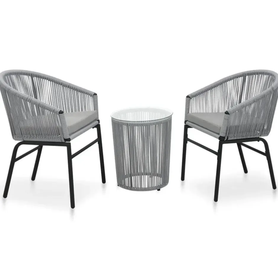 vidaXL - Tuinset - Grijs - Polyetheen