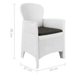 vidaXL - Tuinset - Wit - Kunststof