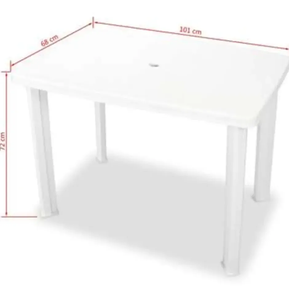 vidaXL - Tuinset - Wit - Kunststof