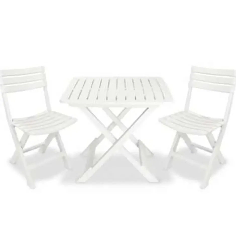 vidaXL - Tuinset - Wit - Kunststof