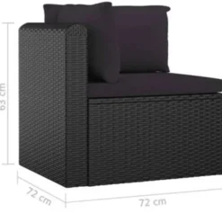 vidaXL - Tuinset - Zwart - Poly rattan