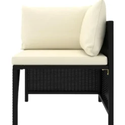 vidaXL - Tuinset - Zwart - Poly rattan - 8 stuks - Met kussens