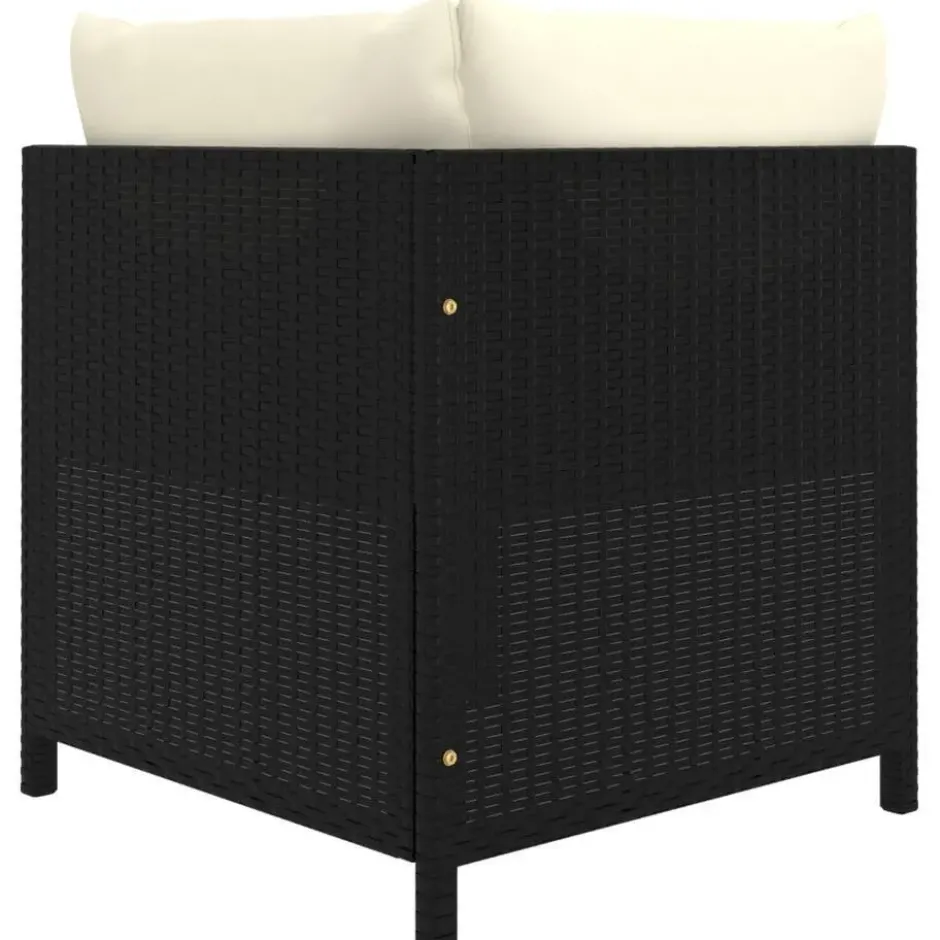 vidaXL - Tuinset - Zwart - Poly rattan - 8 stuks - Met kussens