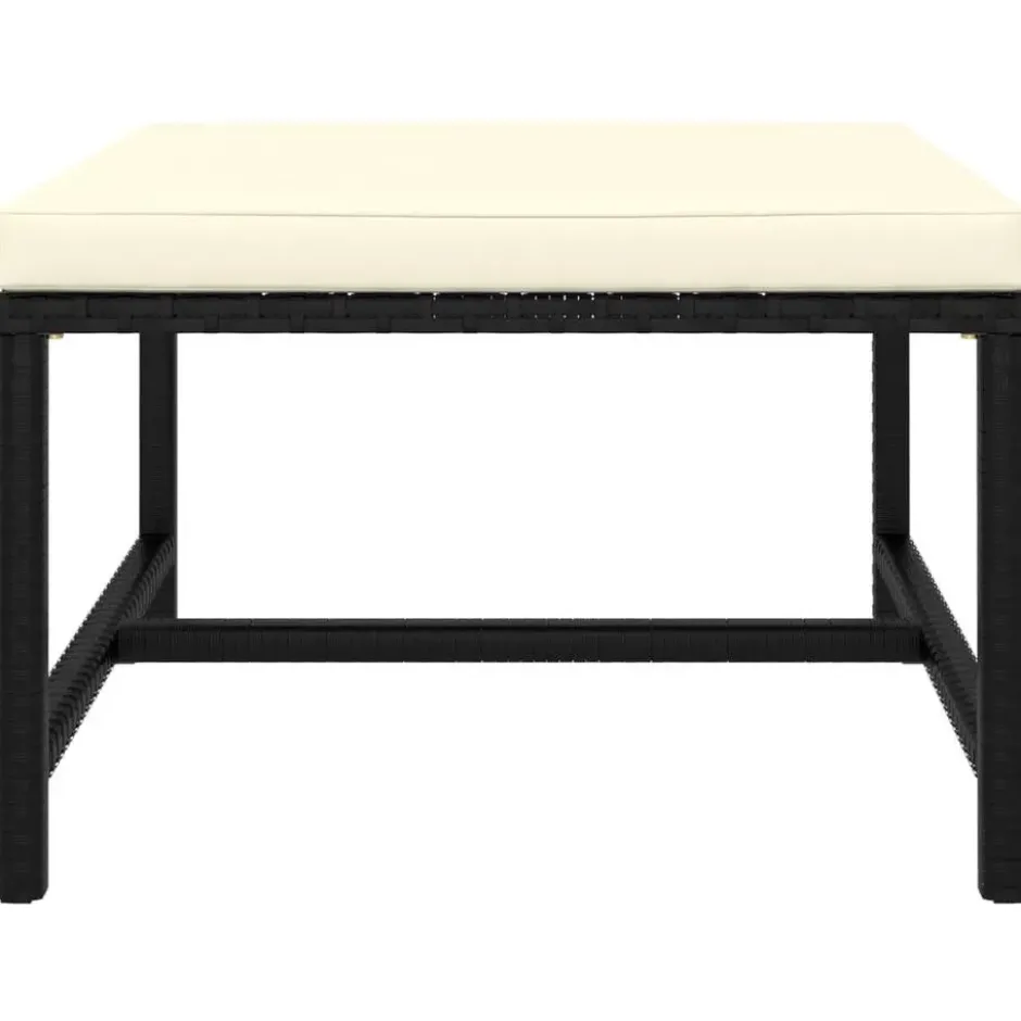 vidaXL - Tuinset - Zwart - Poly rattan - 8 stuks - Met kussens