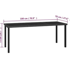 vidaXL - Tuinset - Zwart - Poly rattan - 7 stuks