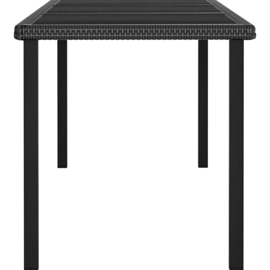 vidaXL - Tuinset - Zwart - Poly rattan - 7 stuks