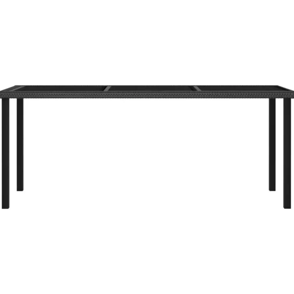 vidaXL - Tuinset - Zwart - Poly rattan - 7 stuks