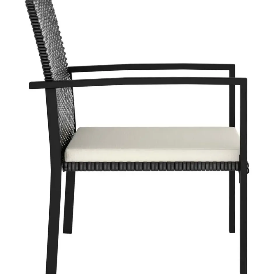 vidaXL - Tuinset - Zwart - Poly rattan - 7 stuks