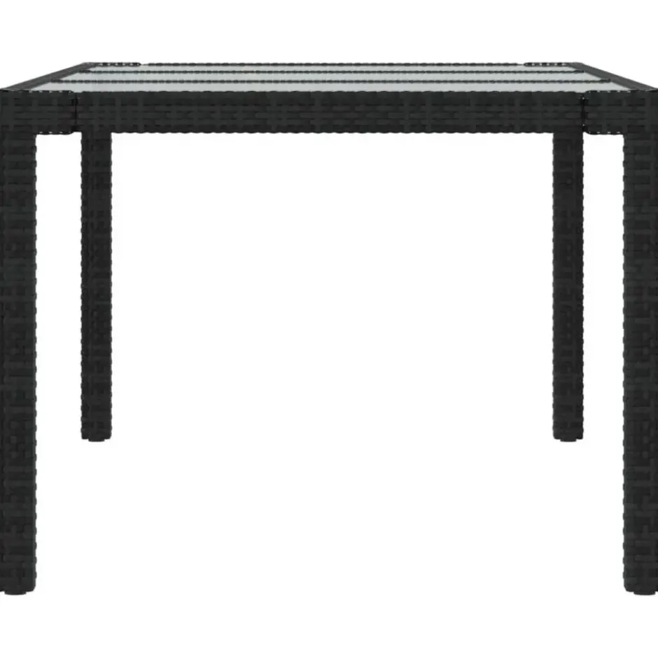 vidaXL - Tuinset - Zwart - Poly rattan - 7 stuks - Met kussens