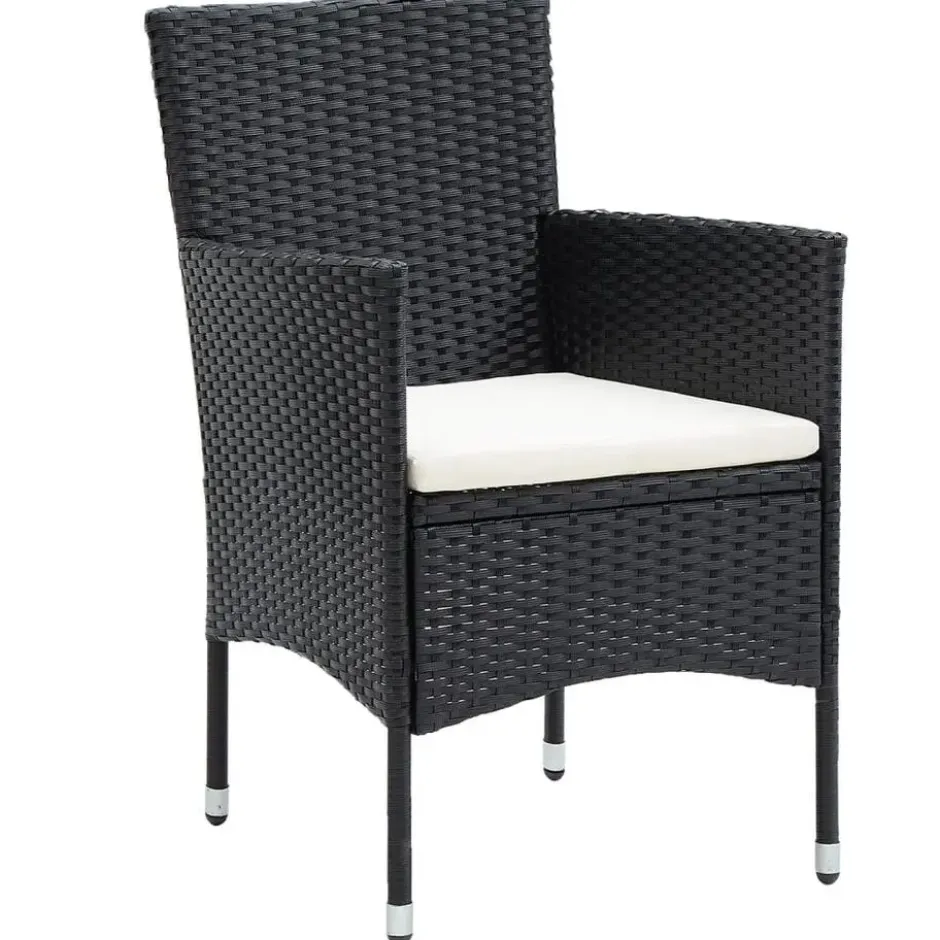 vidaXL - Tuinset - Zwart - Poly rattan - 3 stuks