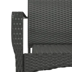 vidaXL - Tuinset - Zwart - Poly rattan - 190 cm - 7 stuks - Met kussens