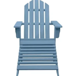 vidaXL - Tuinstoel Adirondack - Blauw - Hout - Met voetenbank