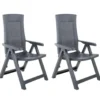 vidaXL - Tuinstoel - Antraciet - Kunststof - 2 stuks