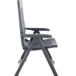 vidaXL - Tuinstoel - Antraciet - Kunststof - 2 stuks