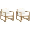 vidaXL - Tuinstoel - Bruin - Bamboe - 2 stuks