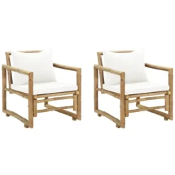 vidaXL - Tuinstoel - Bruin - Bamboe - 2 stuks