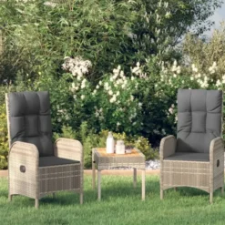 vidaXL - Tuinstoelen - Armsteun- Grijs - Poly rattan - 2 stuks - 57x62,5x109 cm