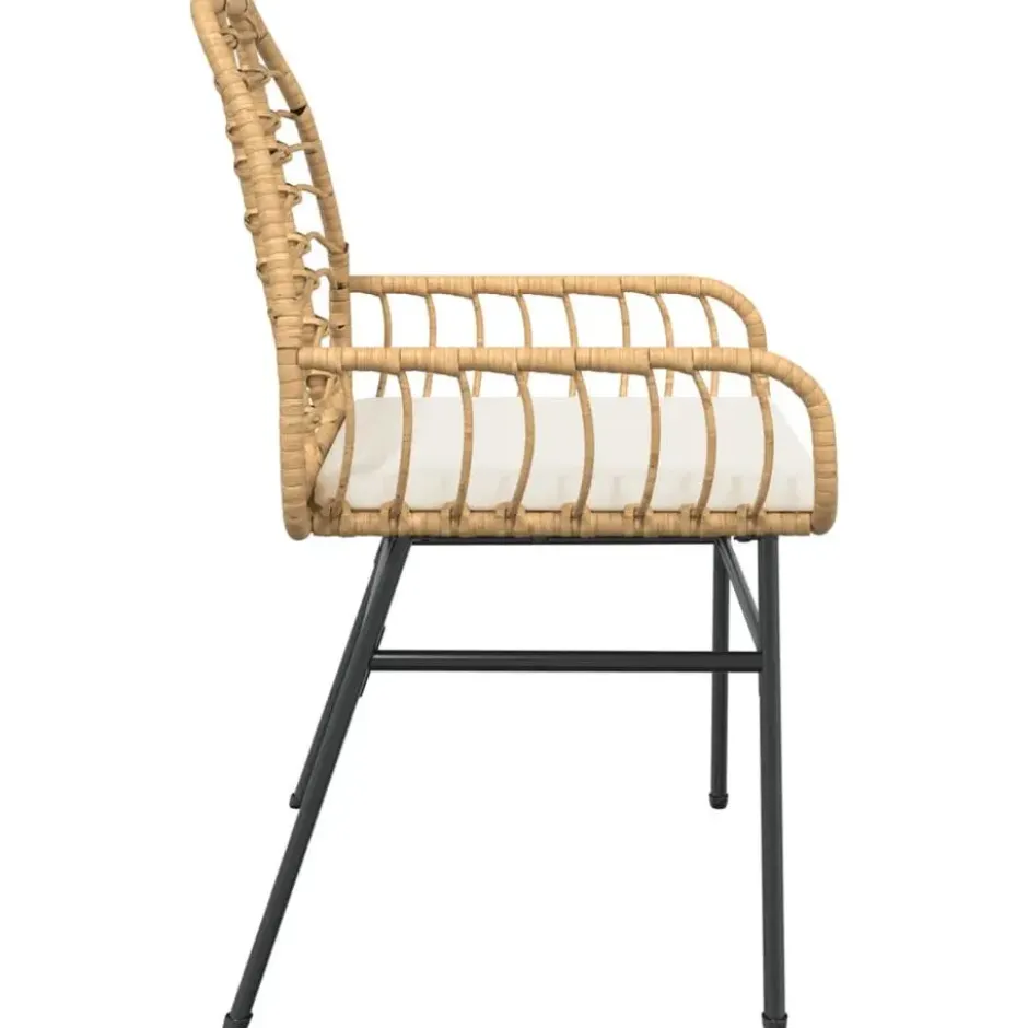 vidaXL - Tuinstoelen - Kussens - Bruin - Poly rattan - 2 stuks