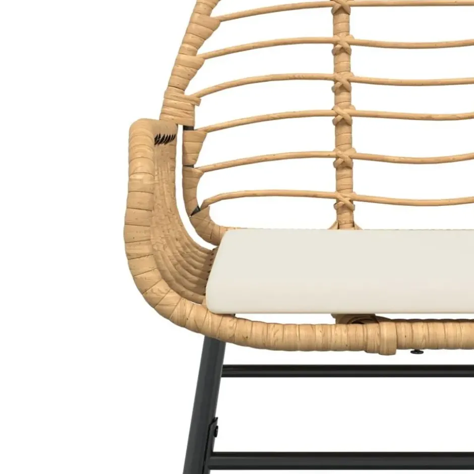 vidaXL - Tuinstoelen - Kussens - Bruin - Poly rattan - 2 stuks