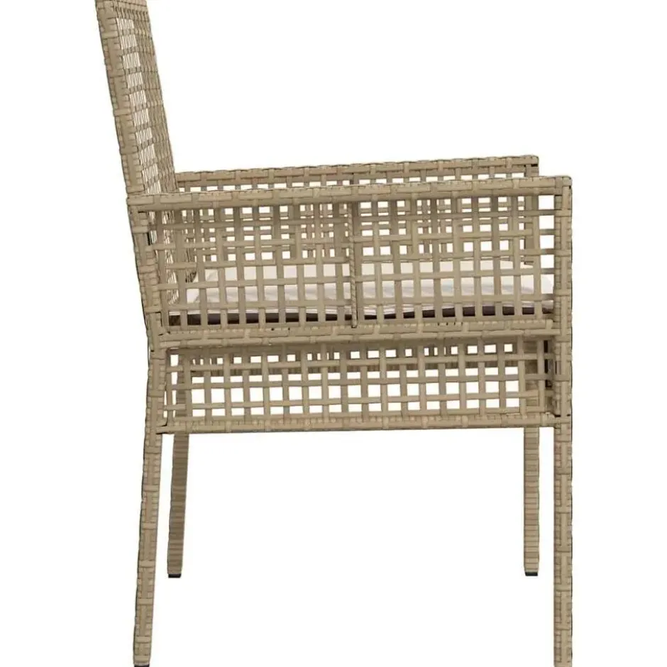 vidaXL - Tuinstoelen met Kussens - Beige - Poly Rattan - 2 stuks - 53x60x85 cm