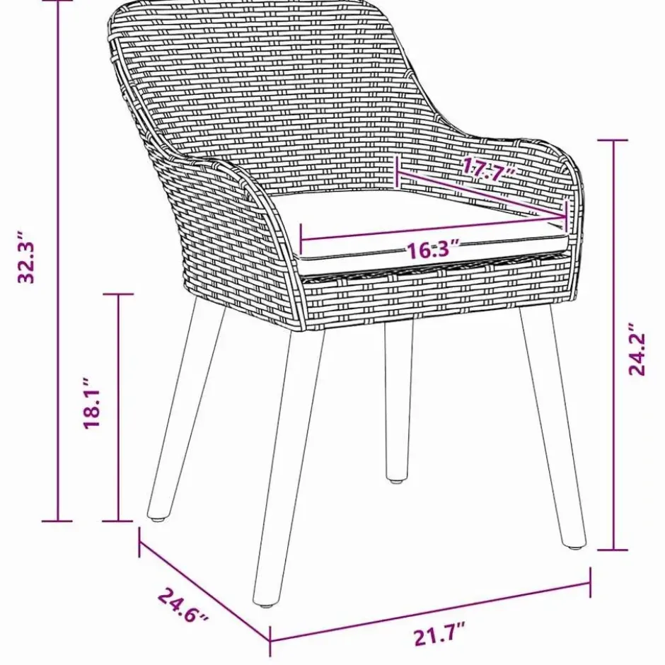 vidaXL - Tuinstoelen met kussens - Beige - Poly Rattan - 2 stuks - Middelgroot