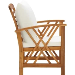 vidaXL - Tuinstoelen - Wit - Hout - 2 stuks - Met kussens