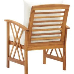 vidaXL - Tuinstoelen - Wit - Hout - 2 stuks - Met kussens