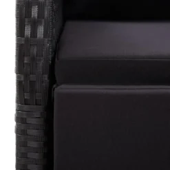 vidaXL - Tuinstoelen - Zwart - Poly rattan - 2 stuks - Verstelbaar - Met kussens