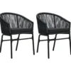 vidaXL - Tuinstoel - Zwart - Polyetheen - 2 stuks