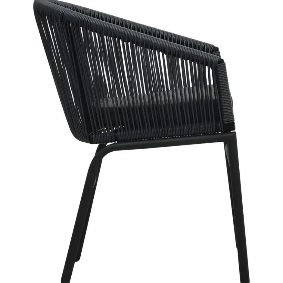 vidaXL - Tuinstoel - Zwart - Polyetheen - 2 stuks