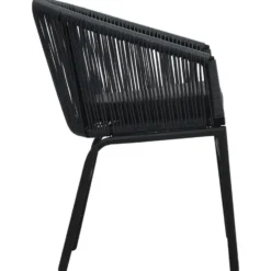 vidaXL - Tuinstoel - Zwart - Polyetheen - 2 stuks