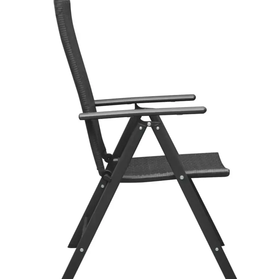 vidaXL - Tuinstoel - Zwart - Poly rattan - 2 stuks